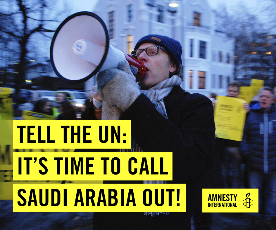 Suspend Saudi Arabia from UN Human Rights Council Amnesty