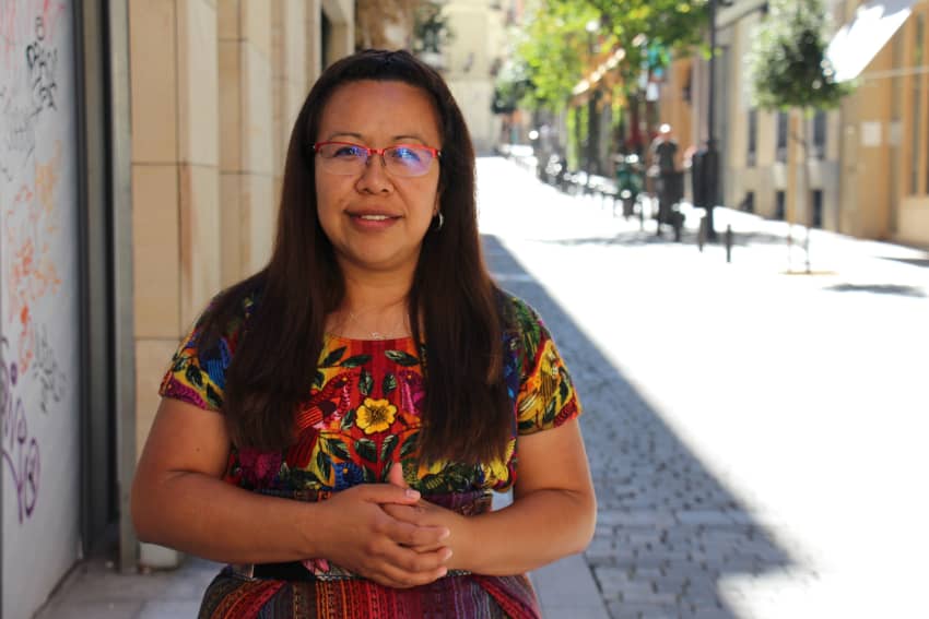 Geraldina Lopez looks at the camera