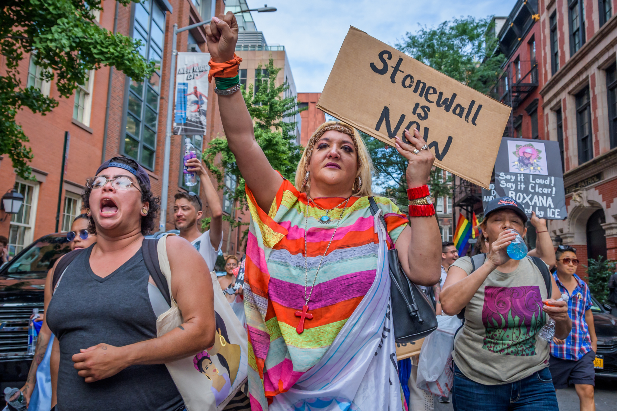 Trans, Gender Non-Conforming, Lesbian, Gay, Bi, and Two Spirit organizations and allies gathered at Washington Square Park for the 15th Annual Trans Day of Action to build upon the legacy of the Stonewall Rebellion and draw attention to the continuing conditions faced by Trans and Gender Non Conforming People Of Color. (Photo by Erik McGregor/LightRocket via Getty Images)