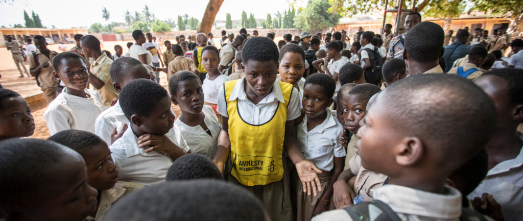 Agossa, aged 18, is a young Amnesty supporter who helped gather signatures for Write for Rights 2017 at the Lycée Tokoin Solidarité in Lome. "I like to contribute to respecting human rights," she says. "Everyone has rights. There are people in prison who have done nothing wrong. You can sign a petition to help. I want to help raise awareness among the children." 5 December 2017