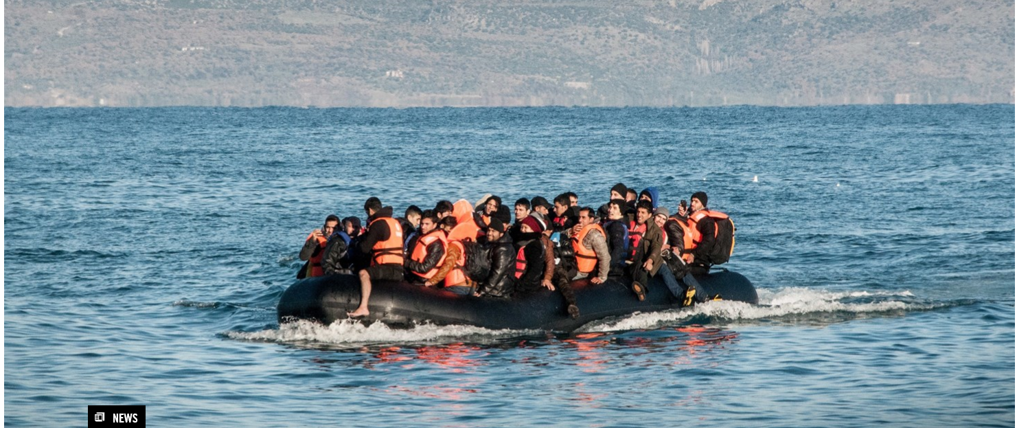 Refugees on a boat