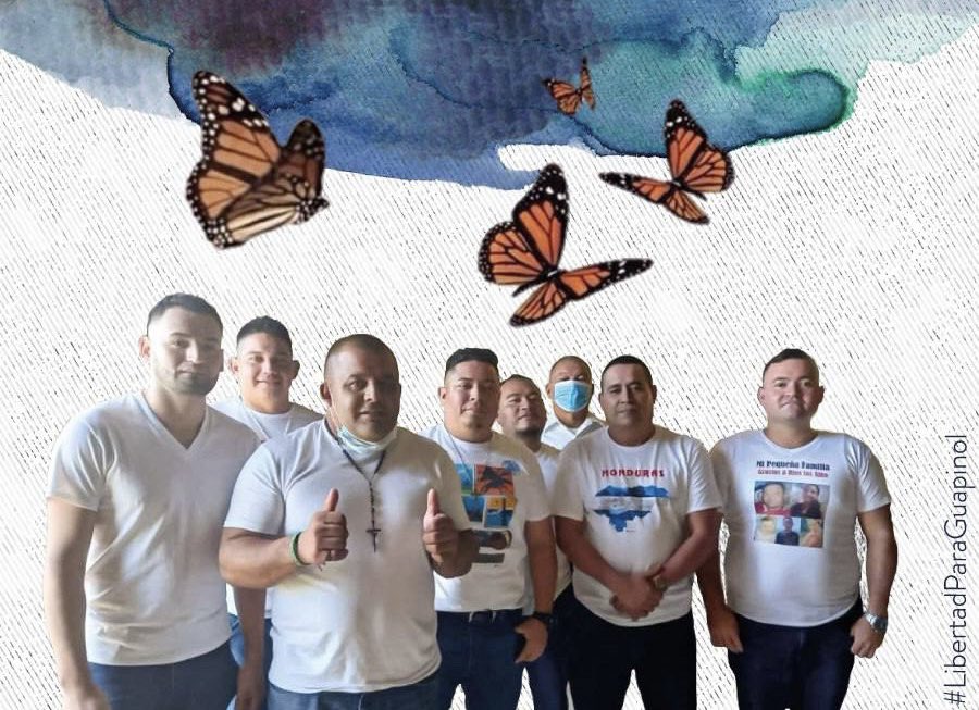 Butterflies fly over smiling water defenders