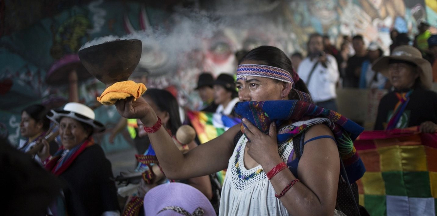 Indigenous woman at a ceremony
