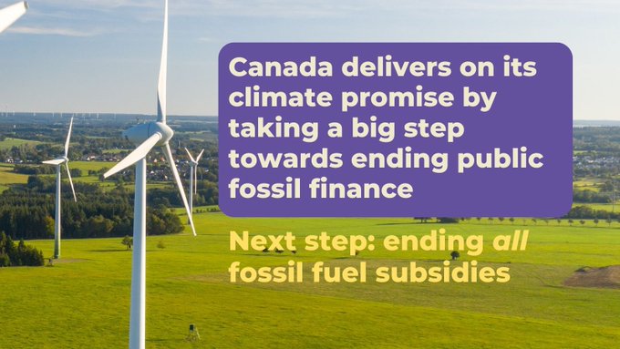Image of wind power with text: Canada delivers on its climate promise