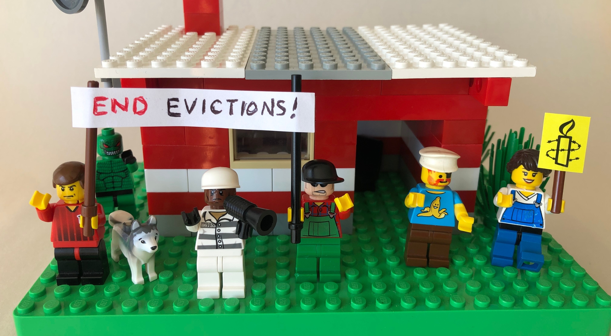 Sample of a tiny LEGO house for Global Day of Action for human rights in the Democratic Republic of Congo