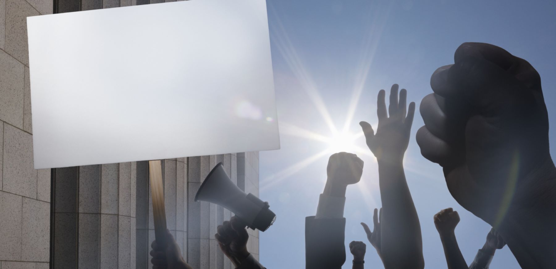 Protest in front of building Getty Images