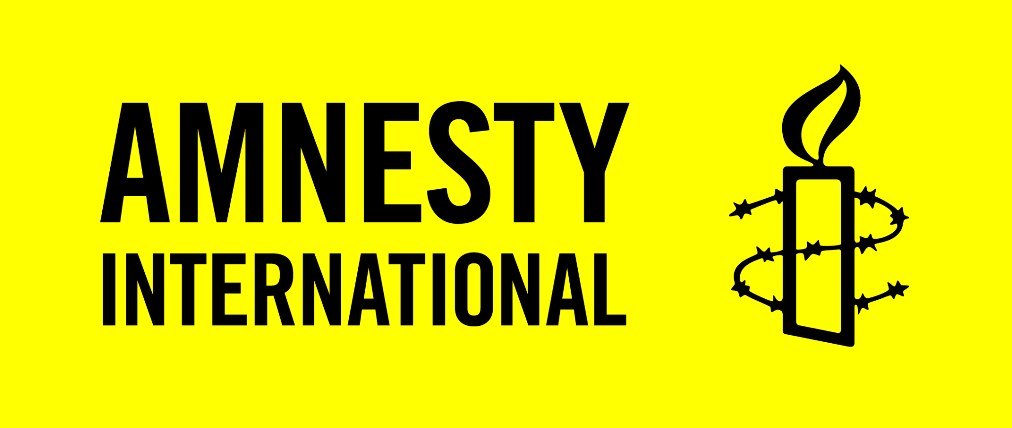 amnesty international logo with yellow background