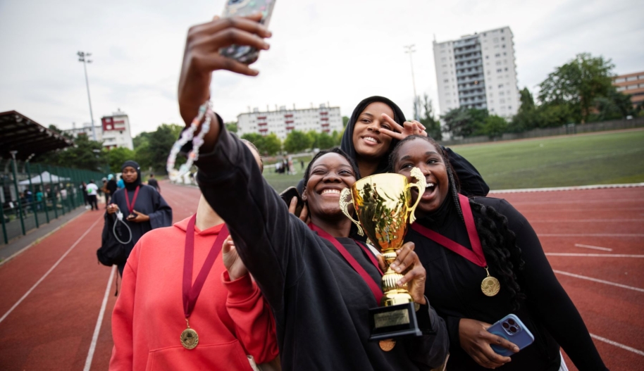 Lex jeux event organised by Les Hijabeuses, a collective of football players campaigning to overturn hijab bans in French football. 29 June 2024. Photo by Amnesty International.