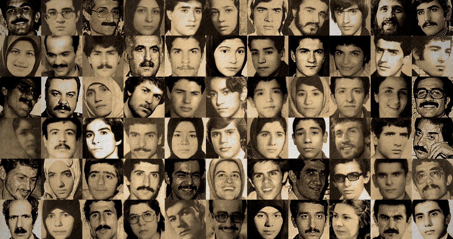 Iran 1988 mass prisoner killings photo collage by Amnesty International