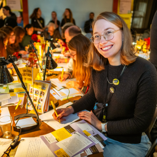 Amnesty Netherlands supporters and members take part in Write for Rights events at the organisations Amsterdam office, 10 December 2023