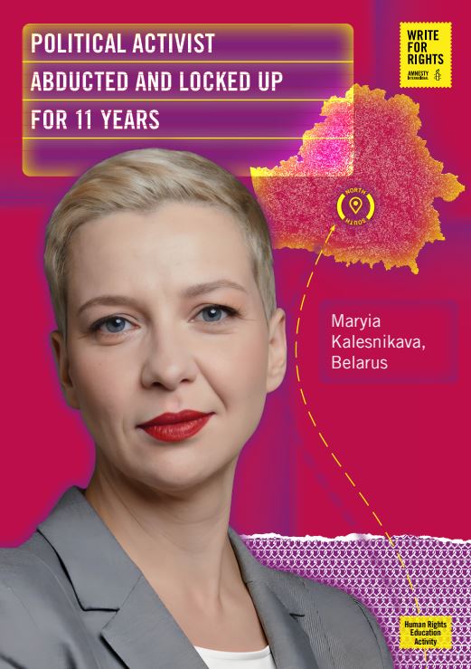 Maryia Kalesnikava, Belarus graphic