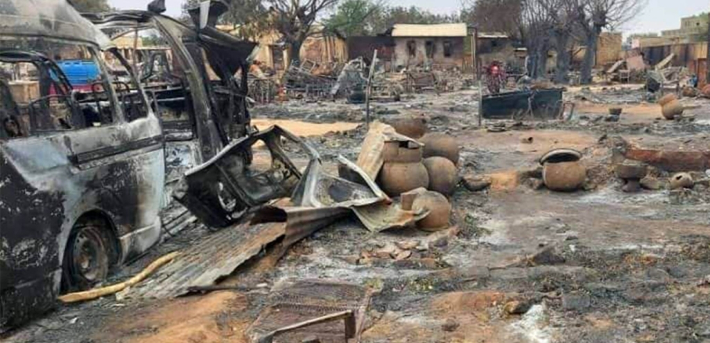 Burned market in El Fasher, North Darfur on September 1, 2023 © AFP via Getty Images