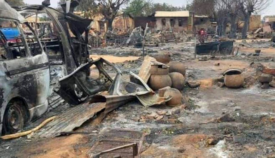 Burned market in El Fasher, North Darfur on September 1, 2023 © AFP via Getty Images