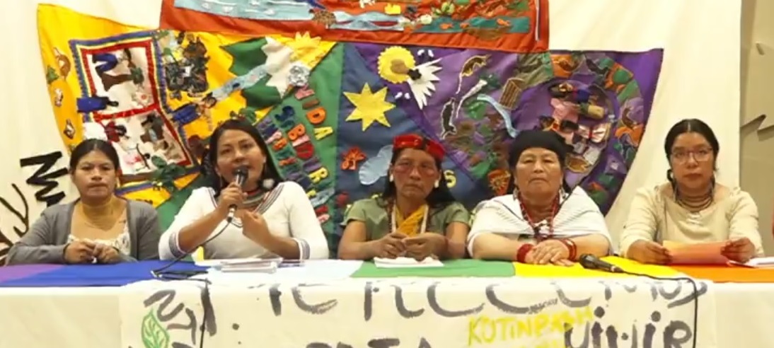 Press conference of women leaders of CONAIE on November 25