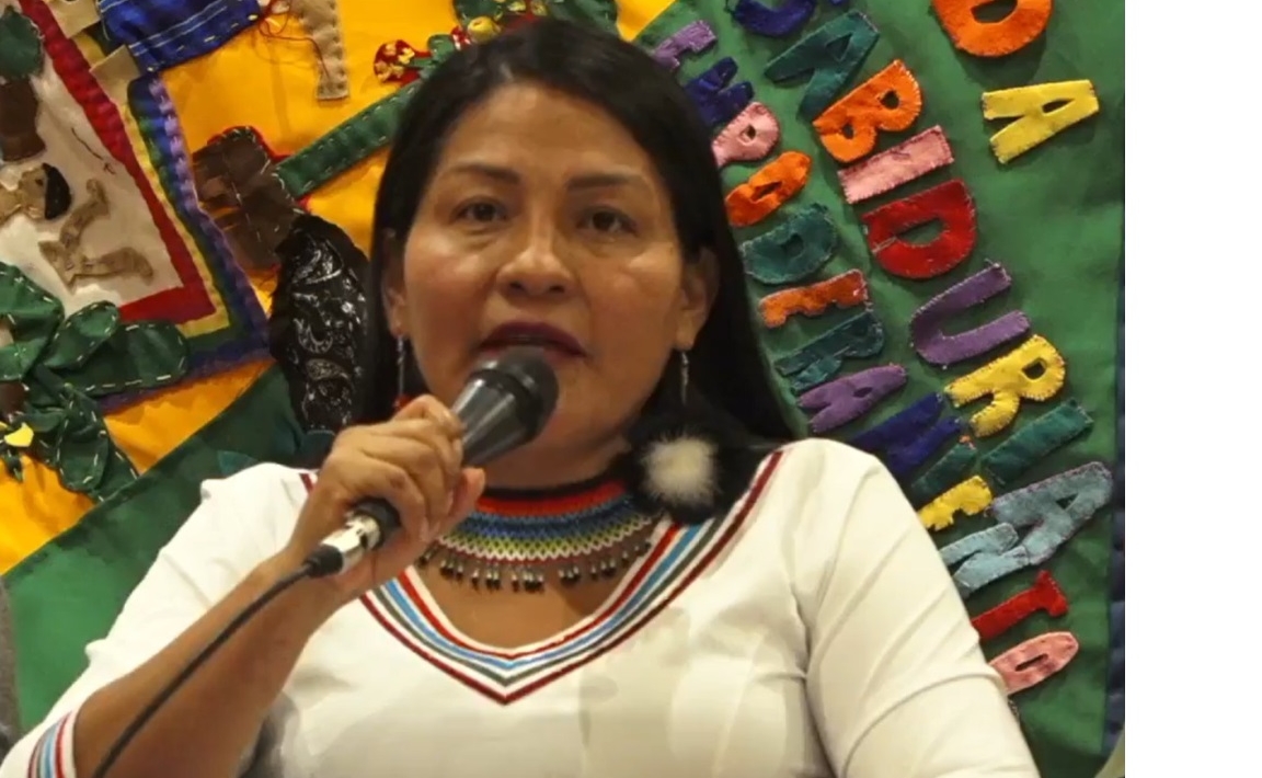 Zenaida Yasacama speaks at a press conference on November 25.