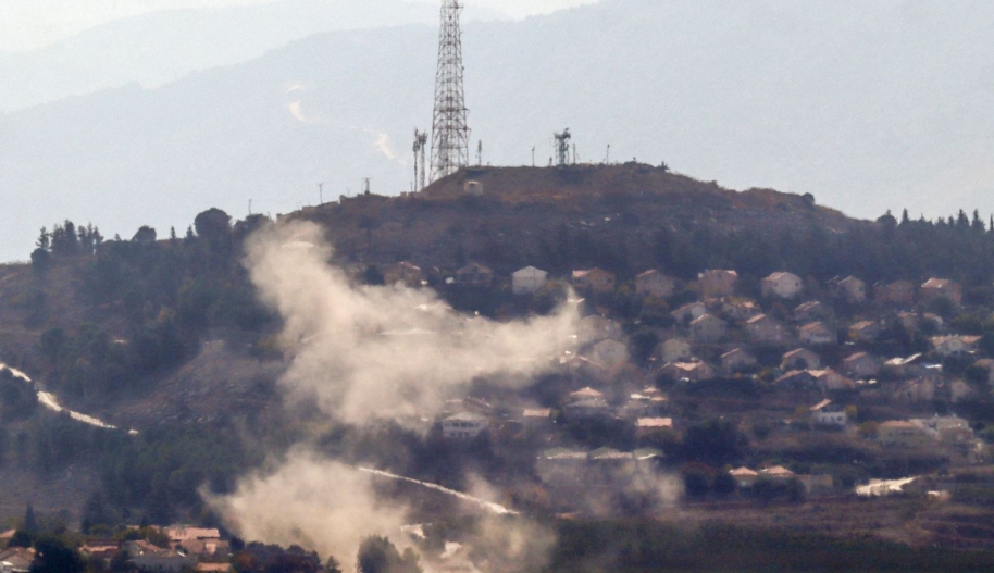 This picture taken from the southern Lebanese area of Marjayoun shows smoke billowing from the site of a rocket attack from Lebanon in Israeli town of Metula (background), on October 31, 2024, amid the ongoing war between Israel and Hezbollah. (Photo by AFP) (Photo by -/AFP via Getty Images)