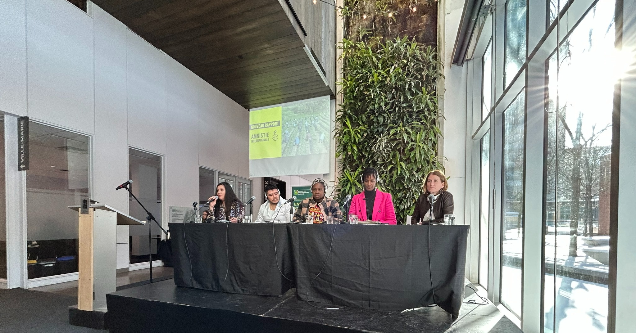 Amnesty International Canada press conference with migrant workers in Montreal