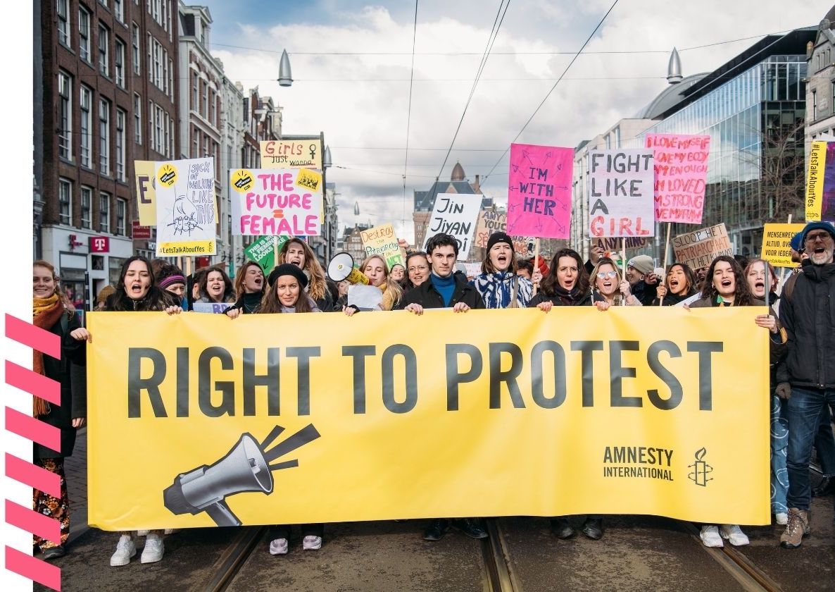 People at a Women's Day march