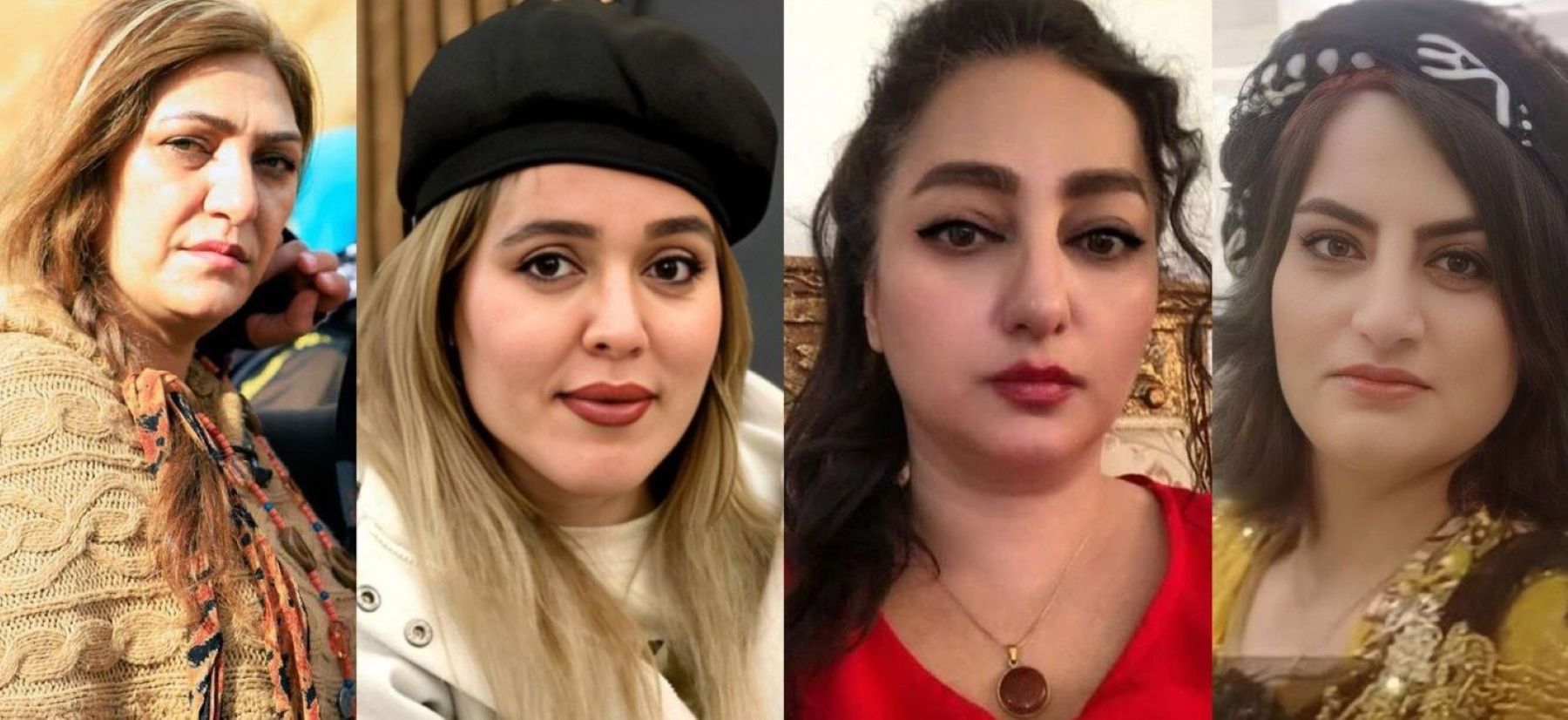 From left to right: Baran Saedi, Soma Mohammadrezaei, Leila Pashaei, Sohaila Motaei. The four Kurdish women’s rights activists were arrested after they participated in IWD events © Private