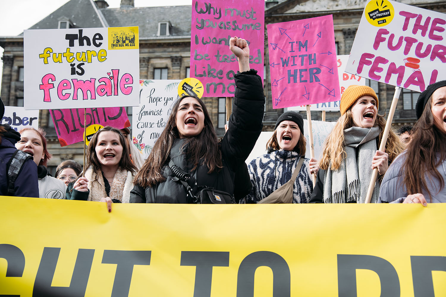 Women at a Women's Day march