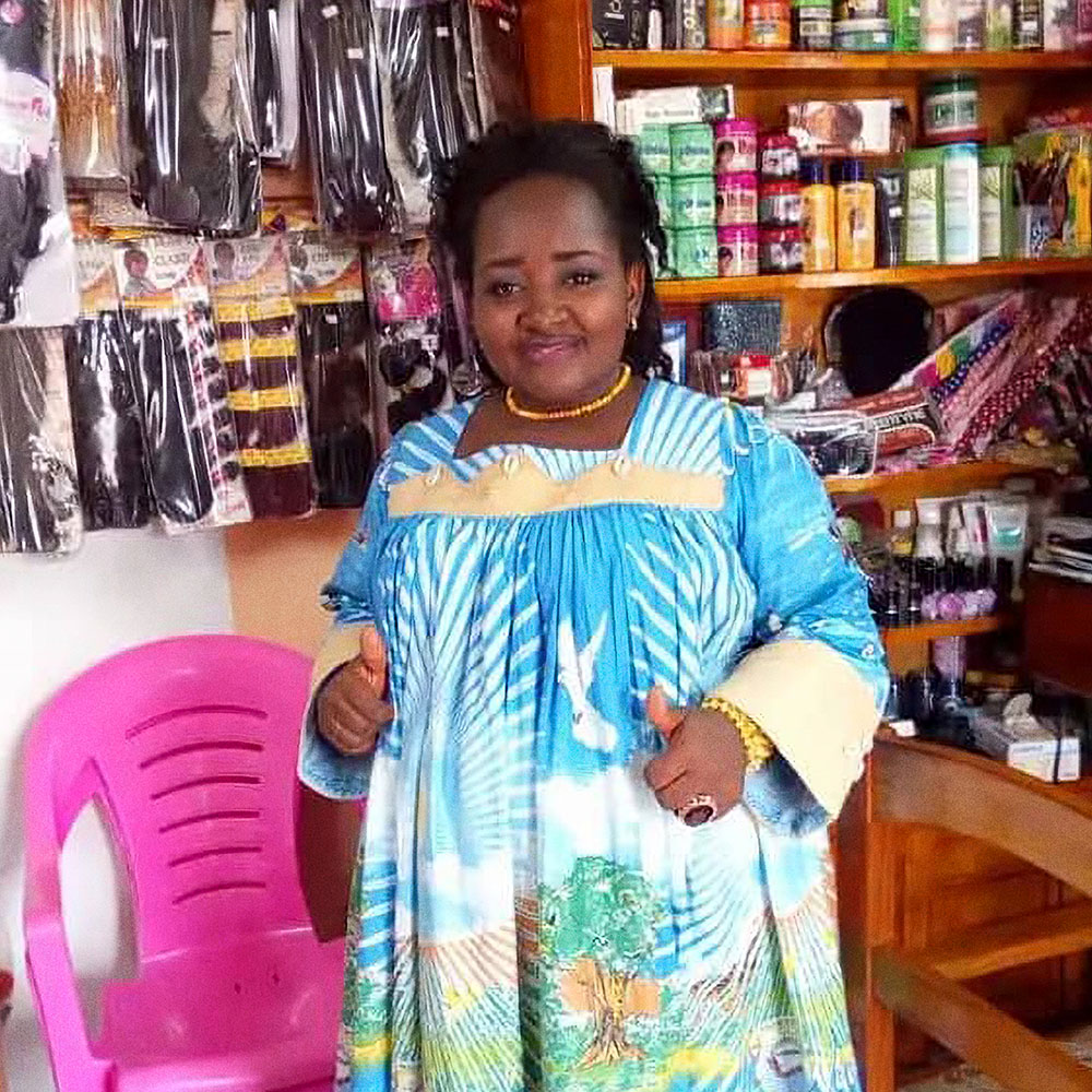 Cameroon woman standing and smiling