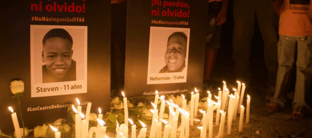 Posters of the disappeared in Ecuador © Billy Navarrete