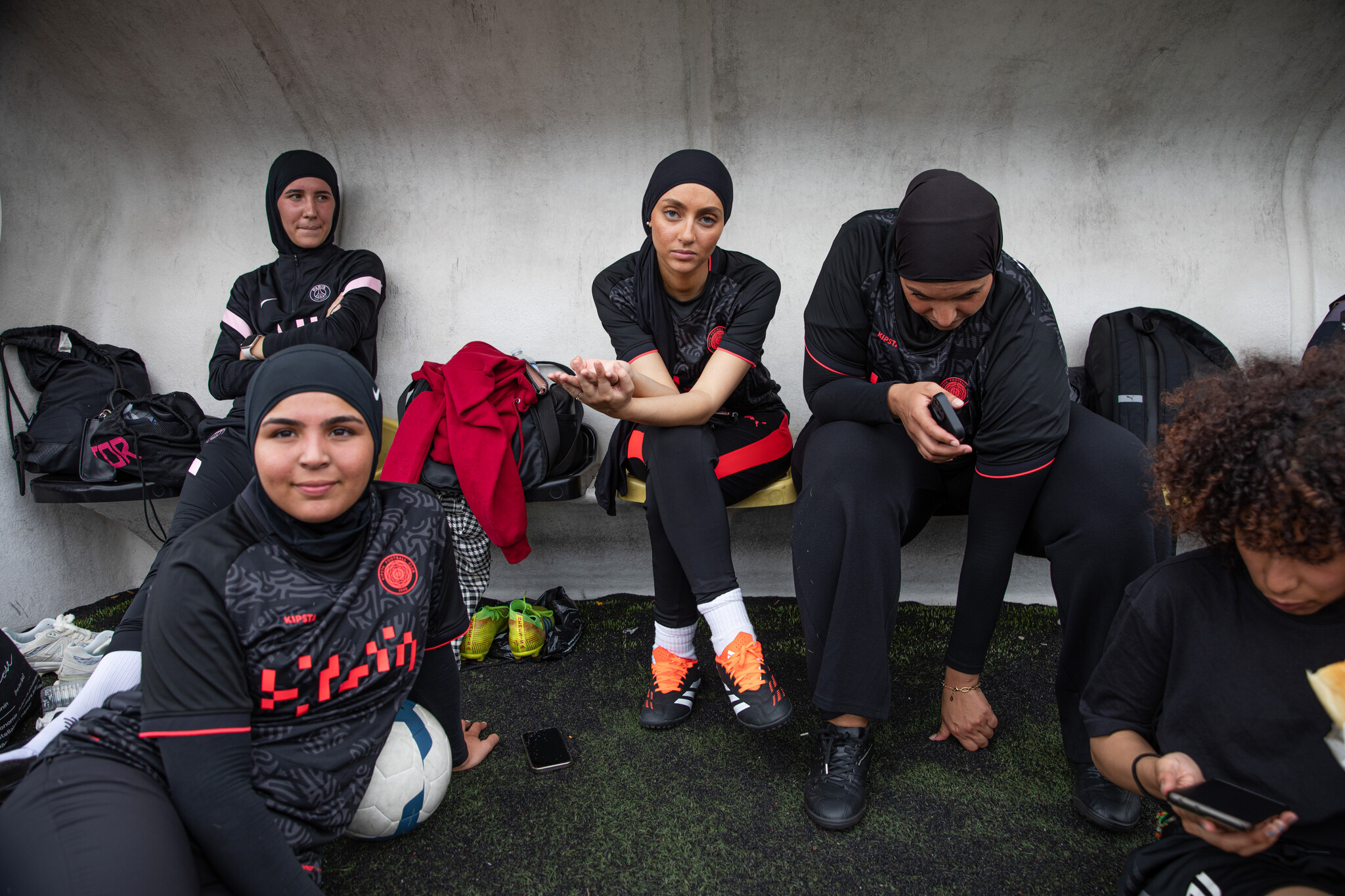Event organised by Les Hijabeuses, a collective of football players campaigning to overturn hijab bans in French football. 29 June 2024