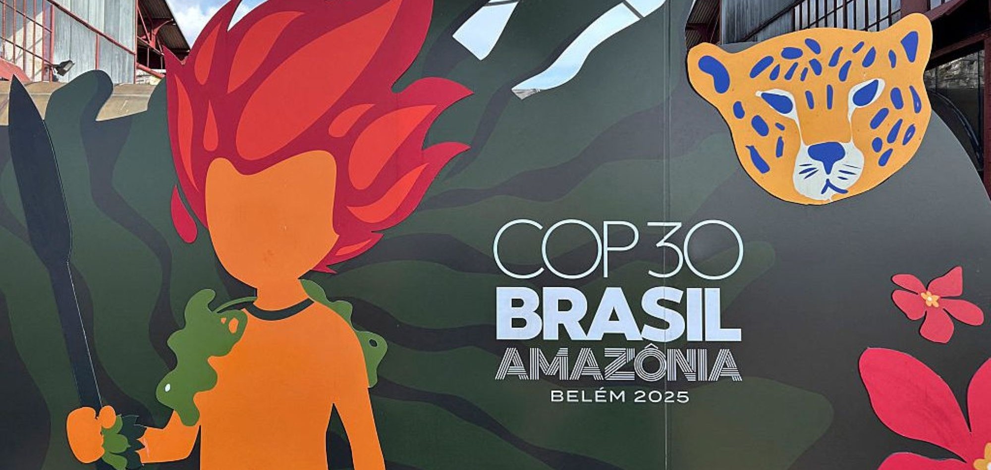 COP30 banner. Photo by THOMAS MORFIN/AFP via Getty Images.