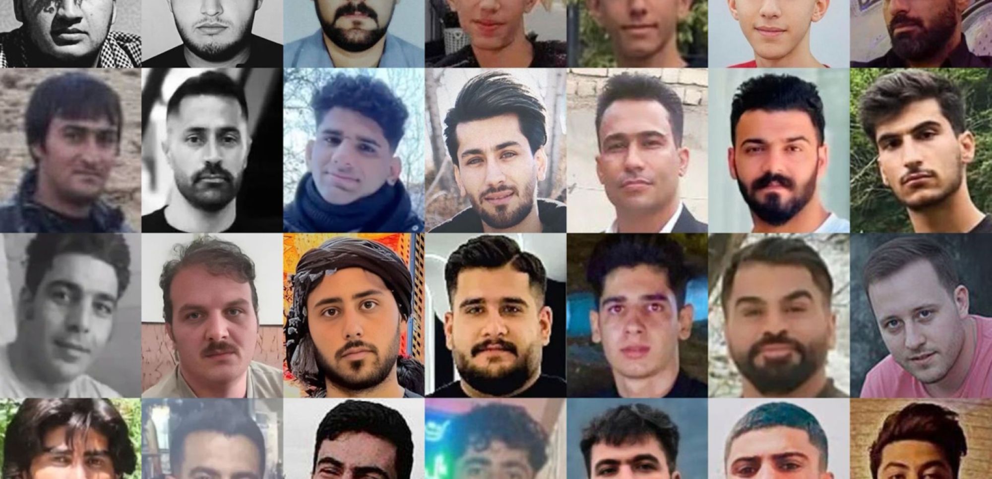 Pictures of 28 people killed by Iranian security forces between 31 December 31 2025 and 3 January 2026 during crackdowns against protesters in Iran. © Amnesty International