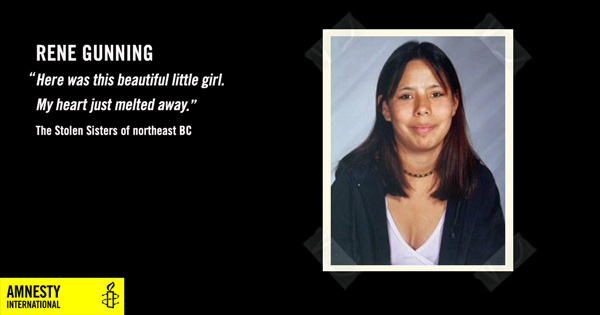 Rene Gunning, Here was this beautiful little girl. My heart just melted away, The Stolen Sisters of northeast BC