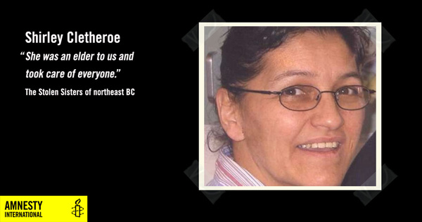 Shirley Cletheroe, She was an elder to use and took care of everyone, The Stolen Sisters of Northeast BC